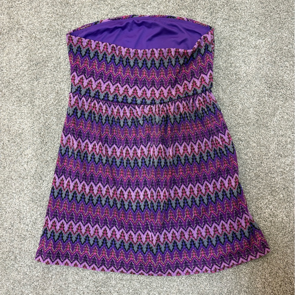 Ruby Rox Multicolor Zigzag Strapless Mini Dress - Picture 2 of 7